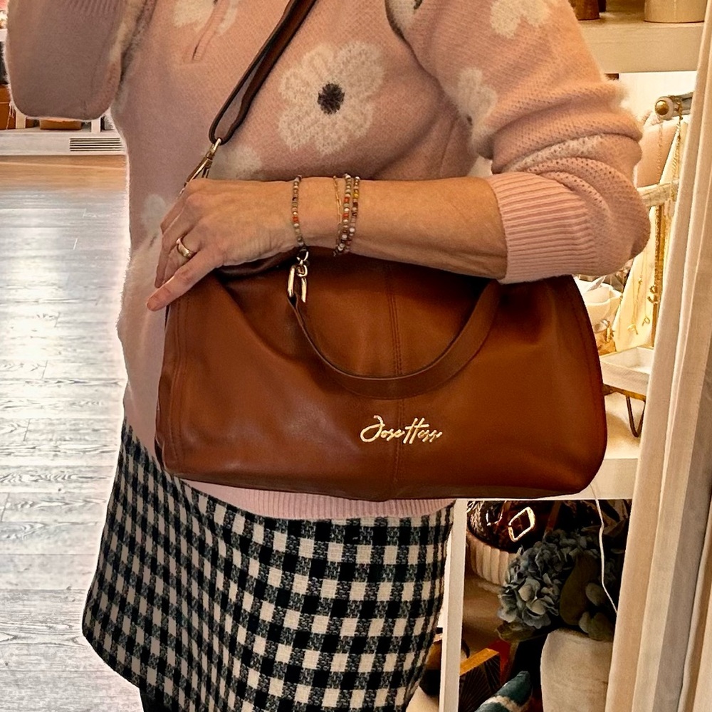 Jose Hess Danbury Mint Limited Edition Signature Brown Leather Hobo Bag - Picture 10 of 15